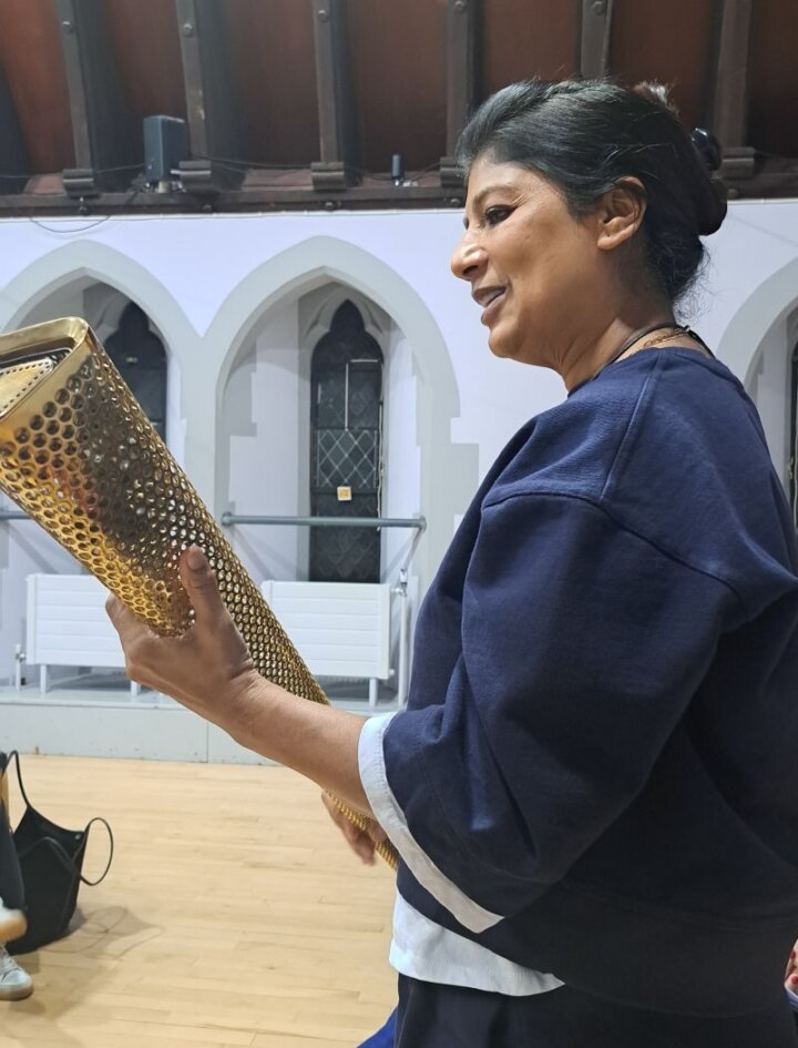 Anjula Devi and Olympic Torch