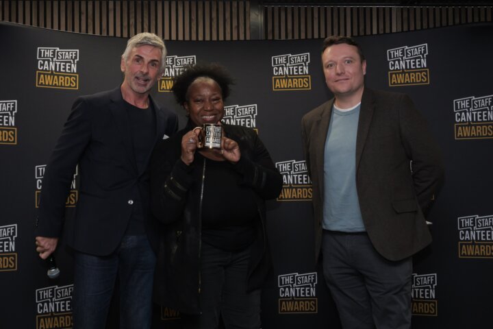 Mex Ibrahim receiving her Staff Canteen Hospitality Hero Award