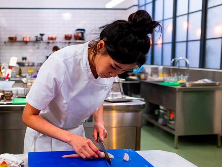 Dana Choi - Great British Menu 2026 - London and South East - in kitchen