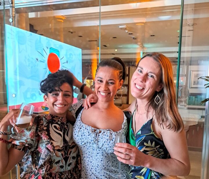 Leyla Kazim, Jaega Wise and Nina Pullman at Fortnum and Mason Awards 2025