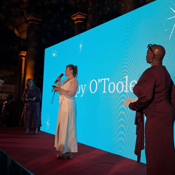 Poppy O'Toole presenting Fortnum and Mason Award 2025