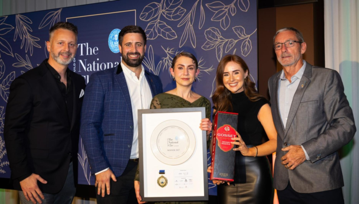 Ruth Hansom on stage at National Chef of the Year Awards